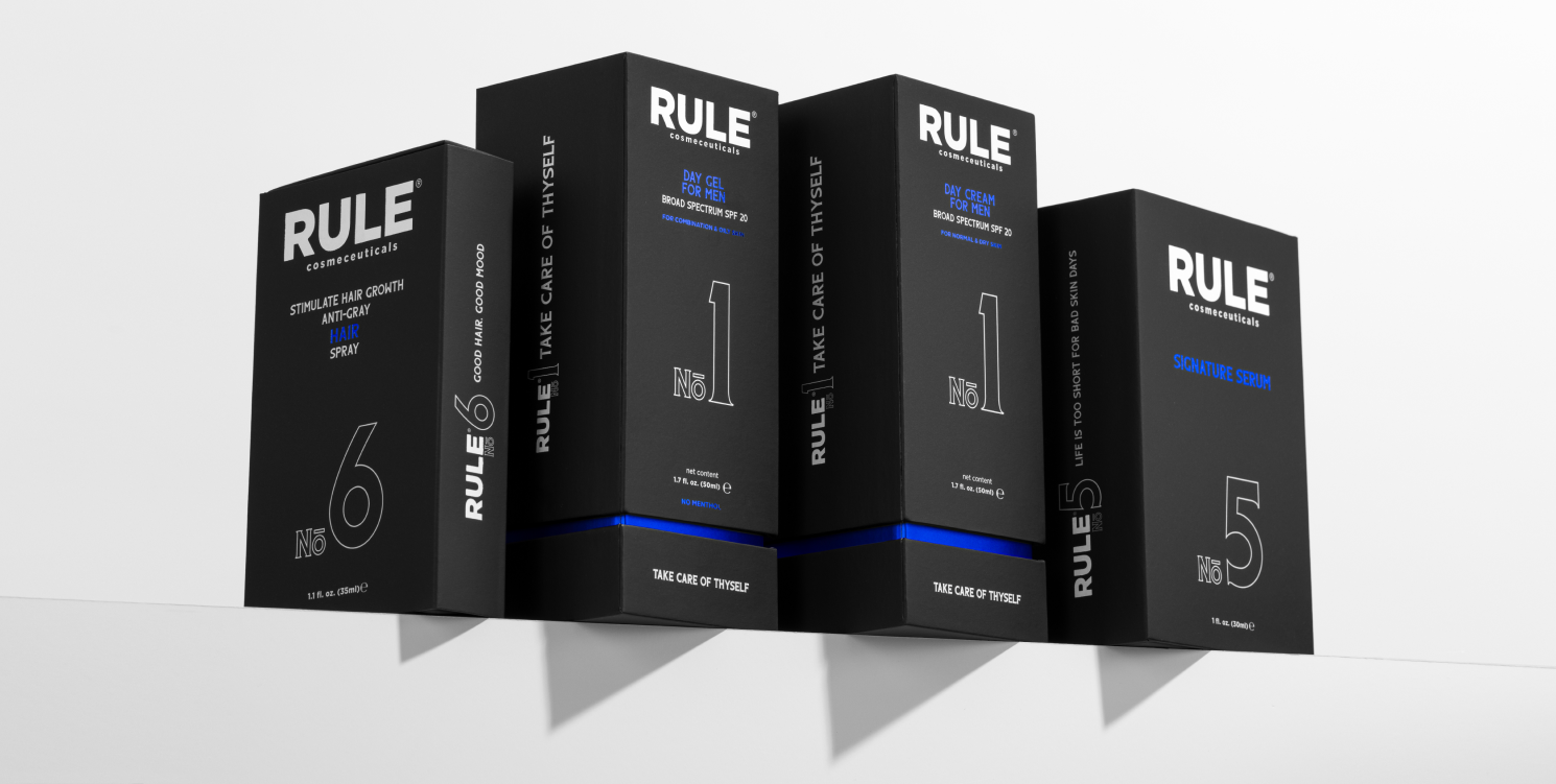 Rule Cosmeceuticals, Skincare, Hair Care, Folding Cartons, Packaging, Strategic Design